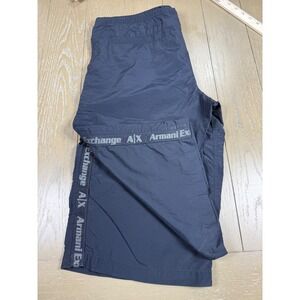 Armani Exchange Mens Navy Nylon Cargo Shorts 32‎ Logo Tape Y2K Streetwear